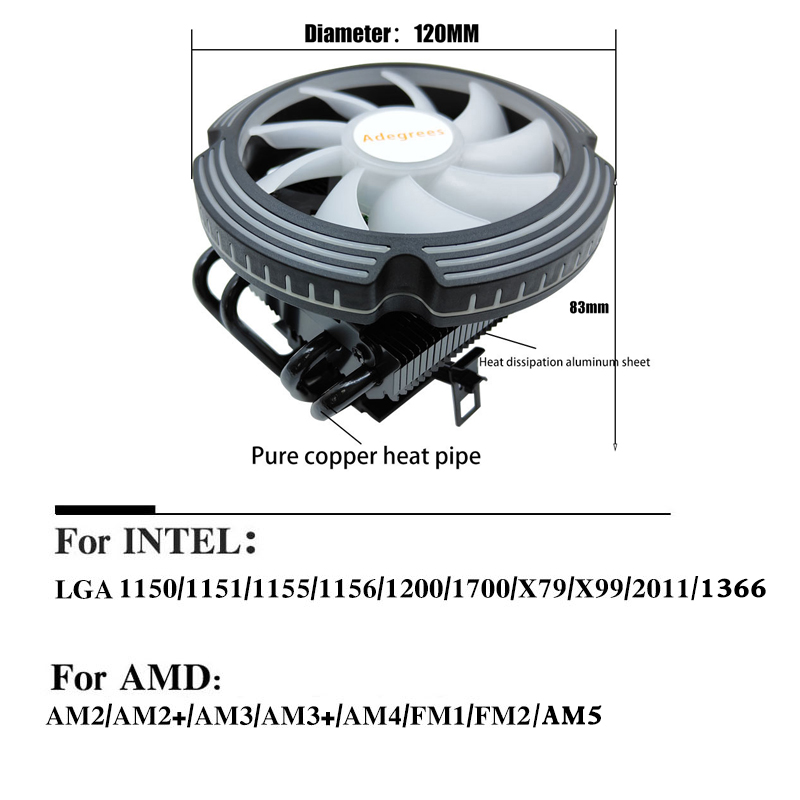 4 Heat Pipes RGB CPU Cooler 4P - Air Cooler Cpu ulasan dan harga